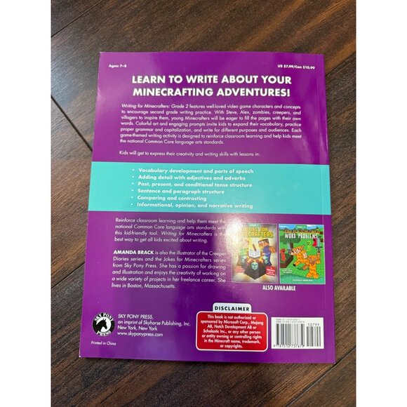 Grade 2 Writing for Minecrafters Workbook NEW - Picture 2 of 4